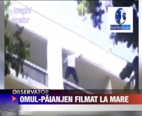 Spiderman în sudul litoralului. Poliţia îl caută, să îl întrebe ce făcea căţărat pe hotel